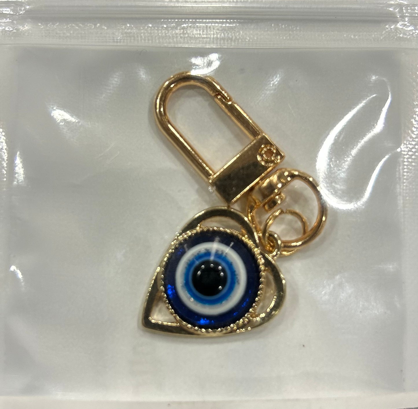 Heart Shaped Evil Eye Keychain
