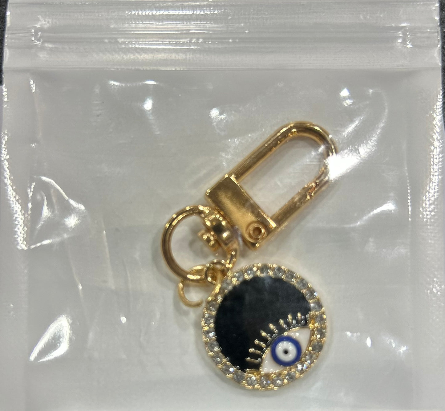 Circular Black Evil Eye Key Chain