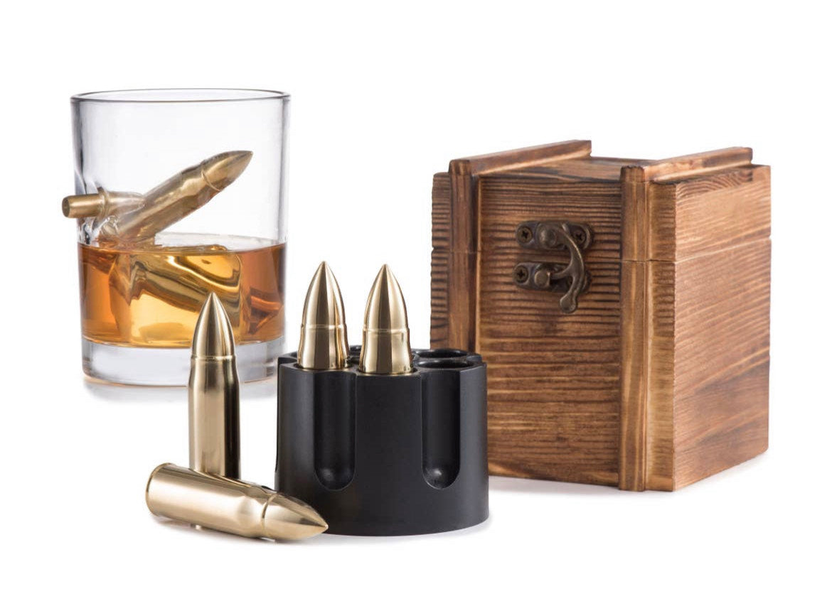 Gold Bullet Stones Gift Set Wooden Box
