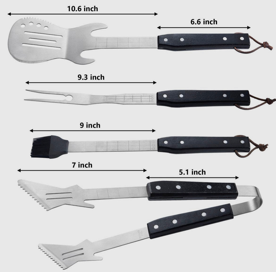 Gute Bbq Grilling Set, 4 Piece Guitar Stainless Steel