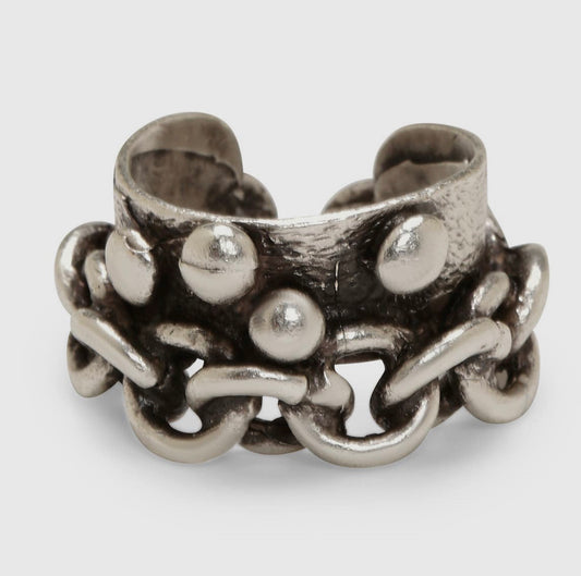 CHANOUR Handmade Brass Ring in Silver Plated