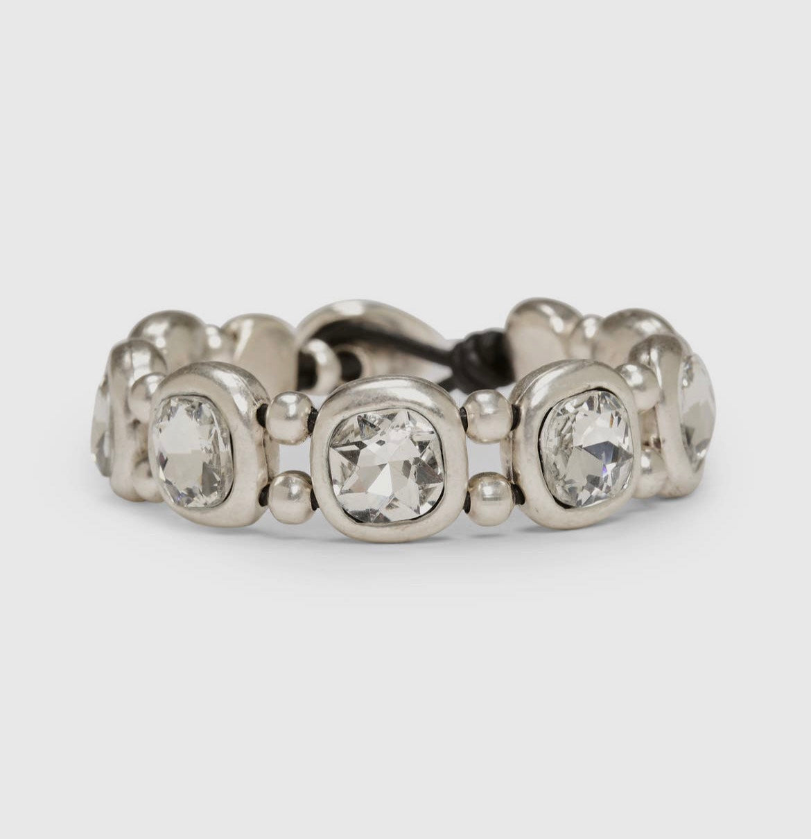 CHANOUR Handmade Pewter & Crystal Bracelet