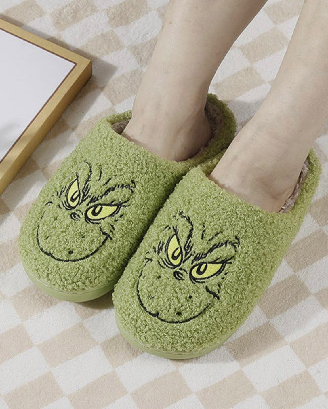 Hello Mr. Grinch Fleece Slippers