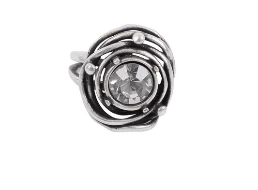 Handmade Crystal Brass Ring - 6807