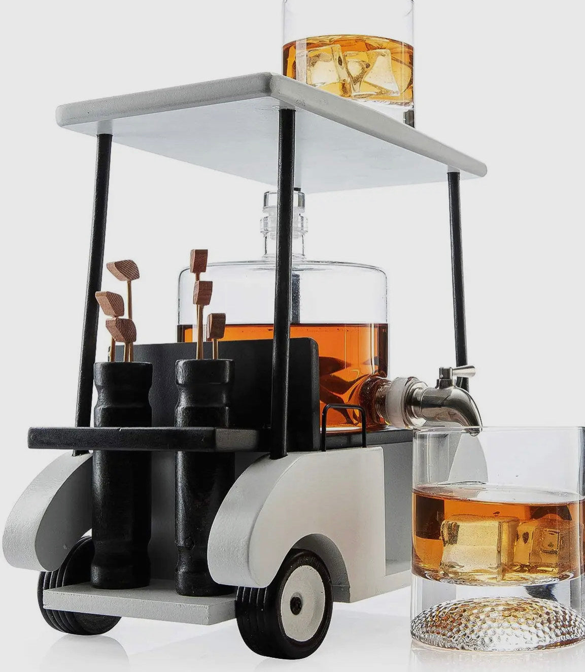 Golf Cart Whiskey Decanter & Ball Glasses