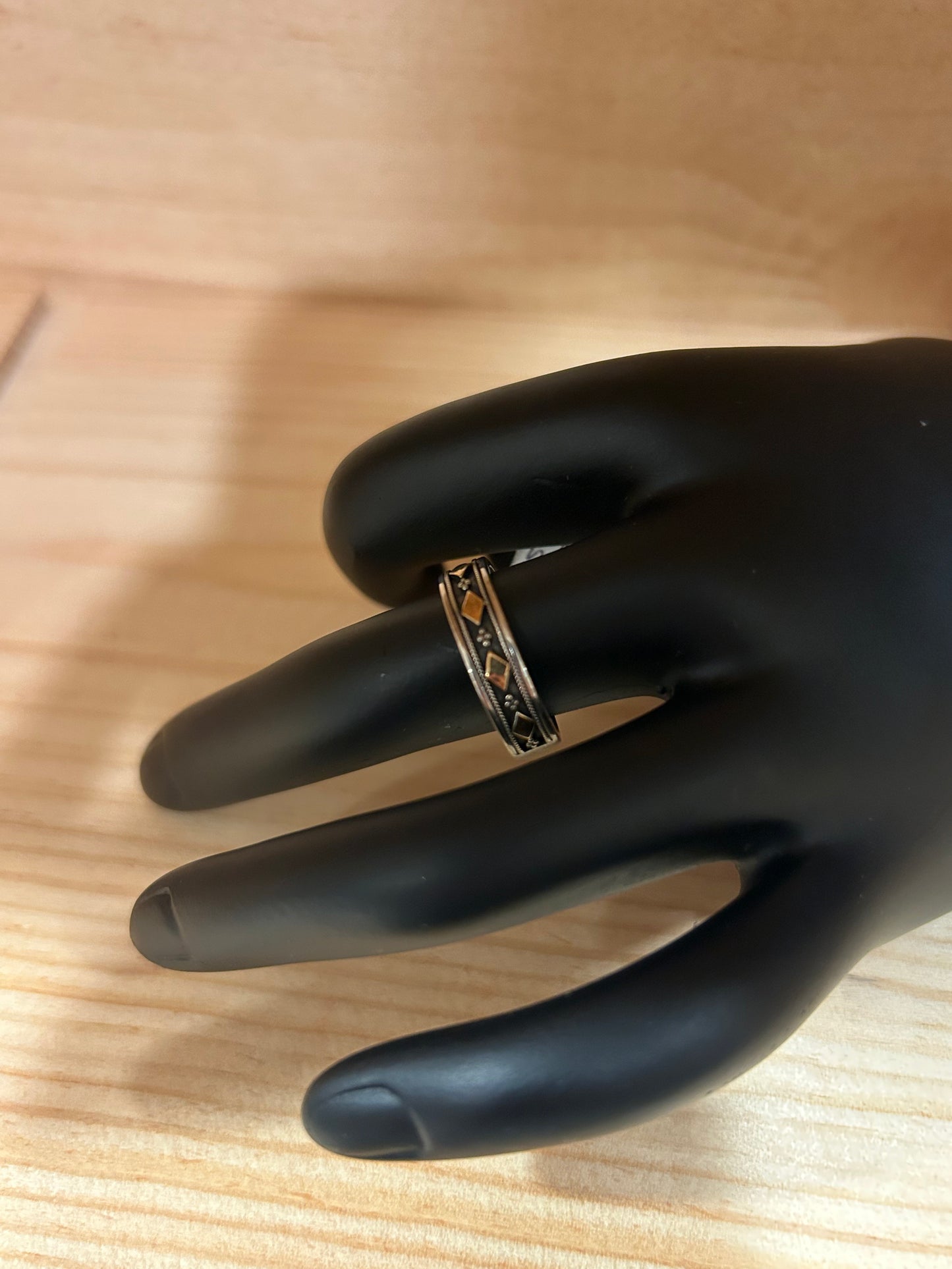 925 Sterling Silver, 22k Gold Ring