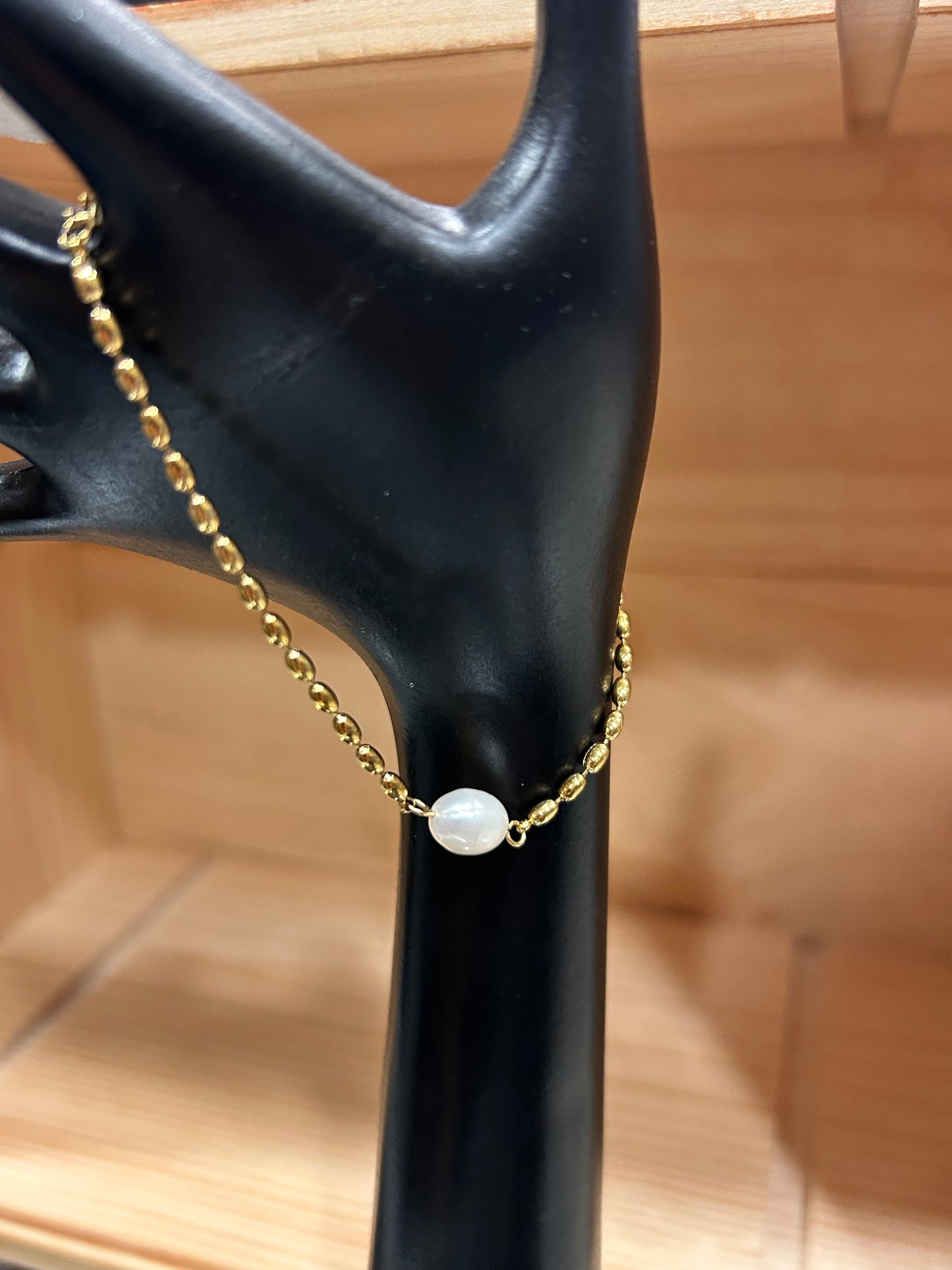 Gold Bracelet with Pearl