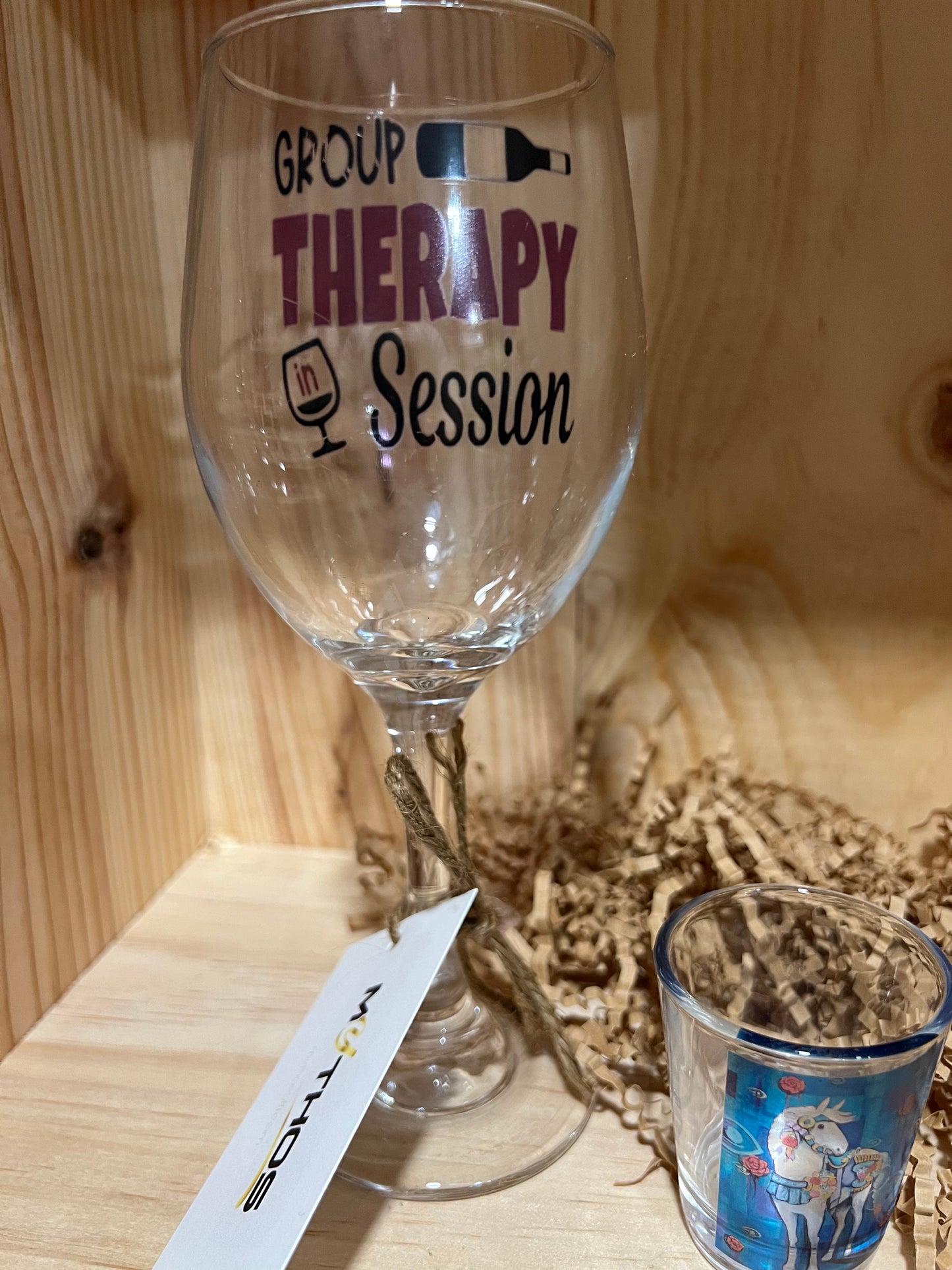 8 Assorted Wine Glasses with Quotes