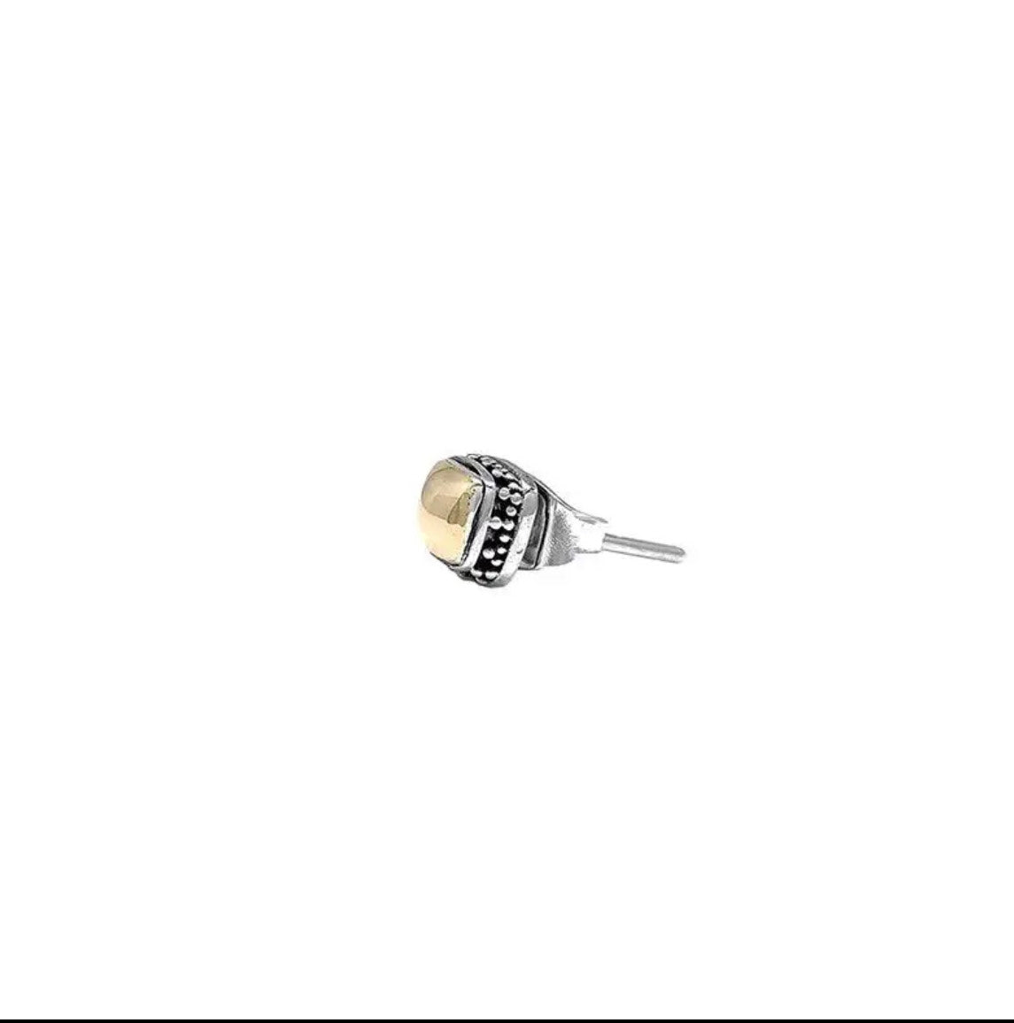 Sterling Silver 22k Gold Square Stud