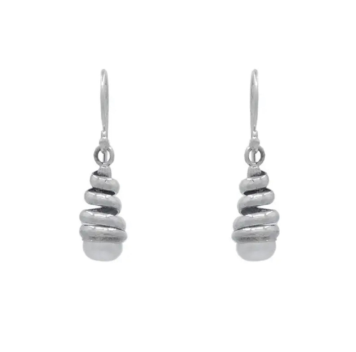 Sterling Silver Spiral Dangle with Pearl