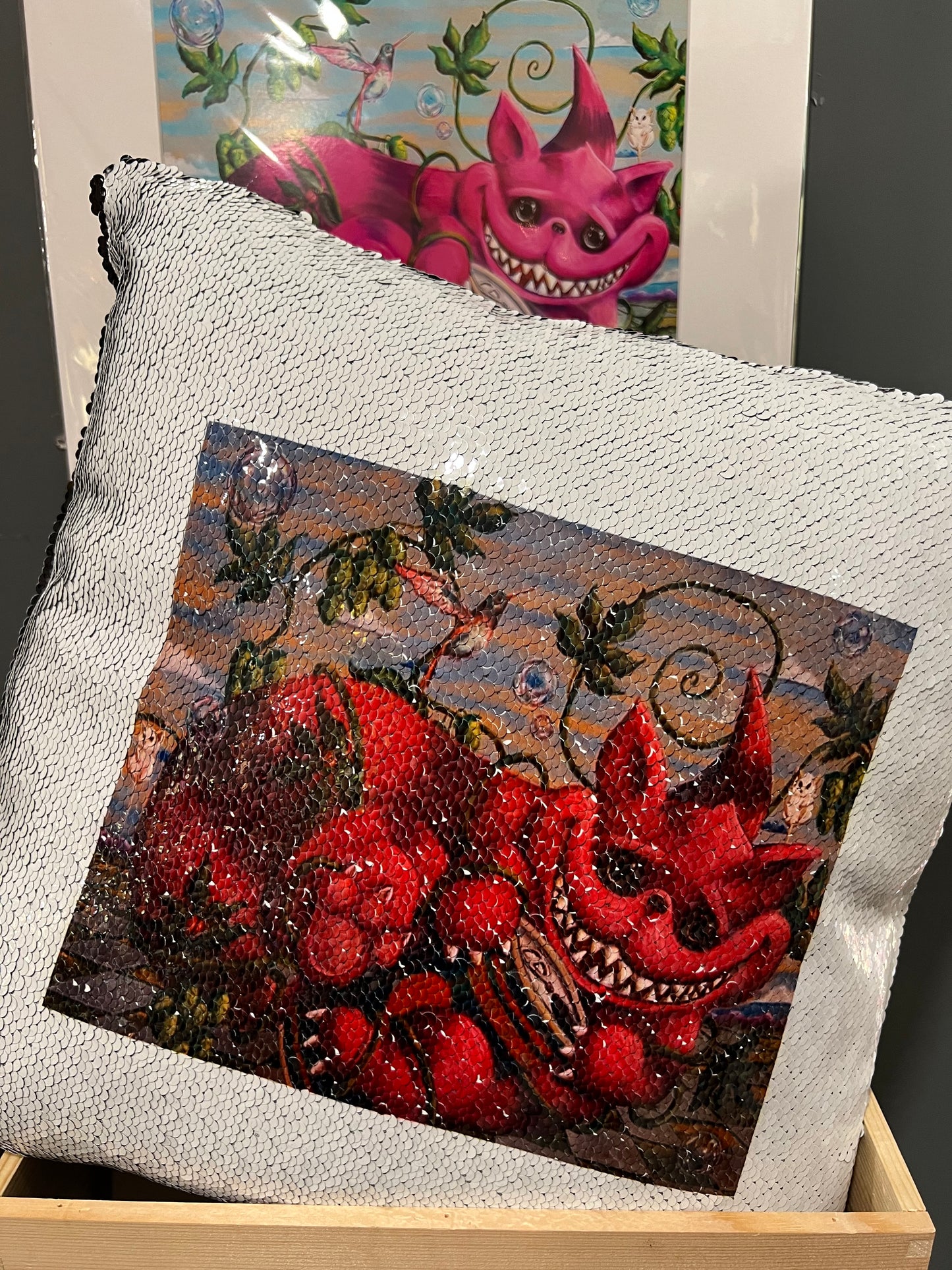 We're all mad here!! Throw Pillow