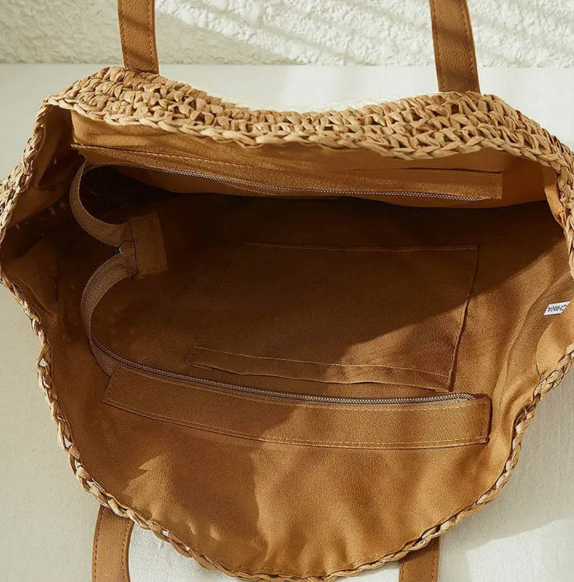 Boho Evil Eye Rattan Paper Straw Wicker Round Beach Tote Bag