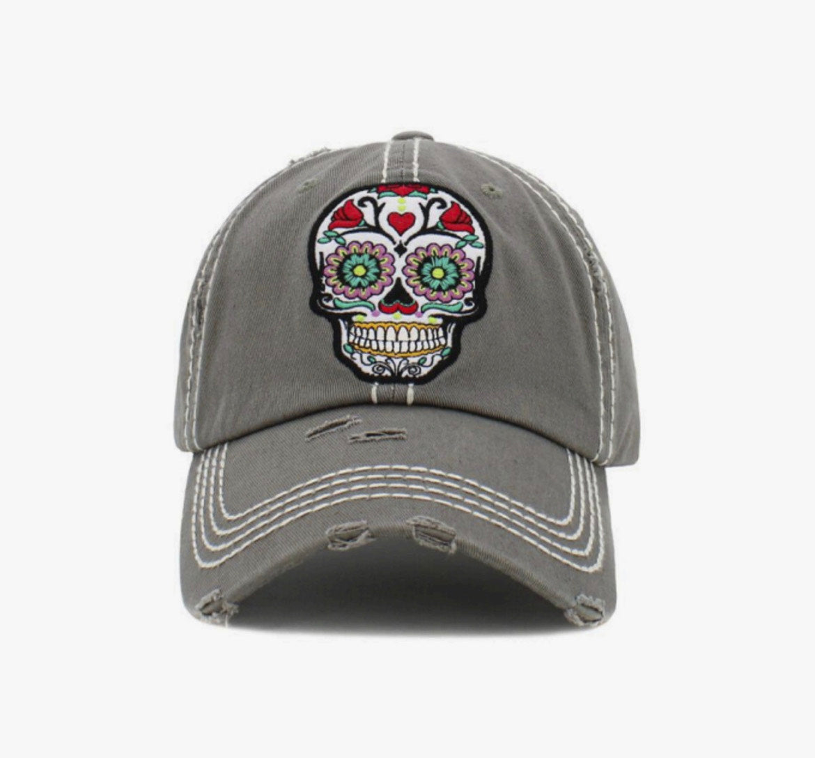 Grey Day of the Dead Ballcap