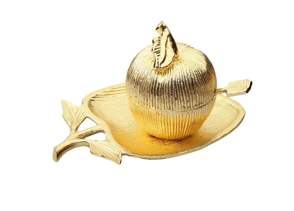 Apple Shaped Dish with Removable Honey Jar