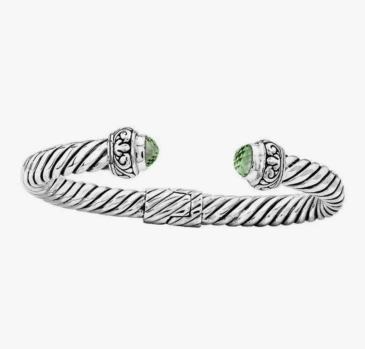 Sterling Silver Bangle With Gemstone