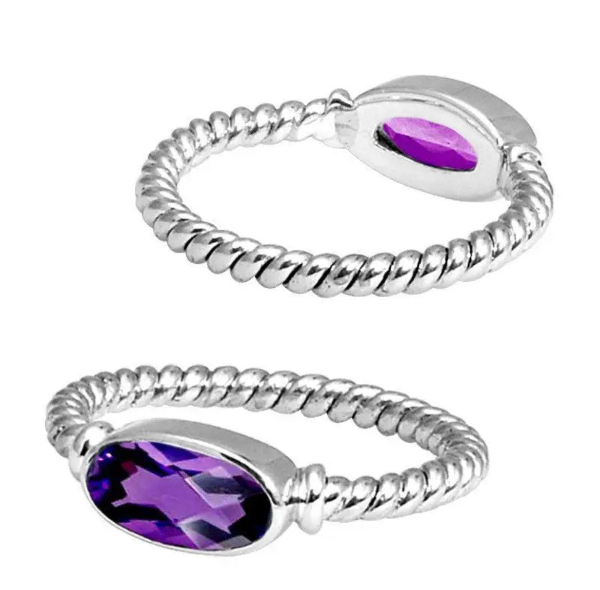 Sterling Silver Ring With Amethyst Gemstone