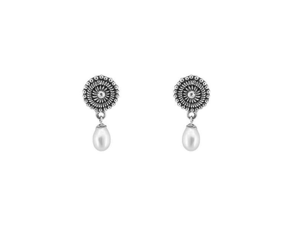 Ornate Stud with Pearl Drop