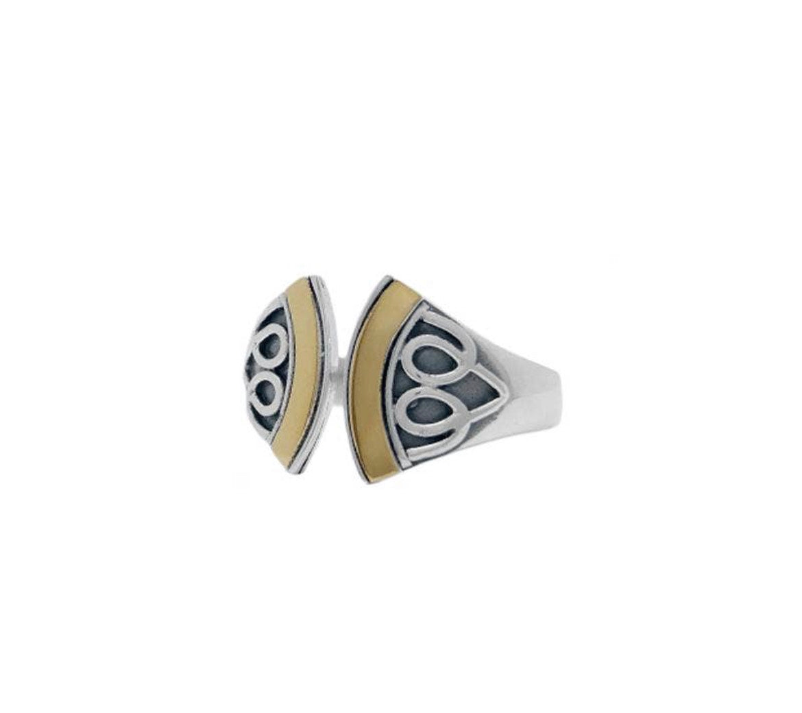 Sterling Silver Loops with 22k Gold Arches Ring
