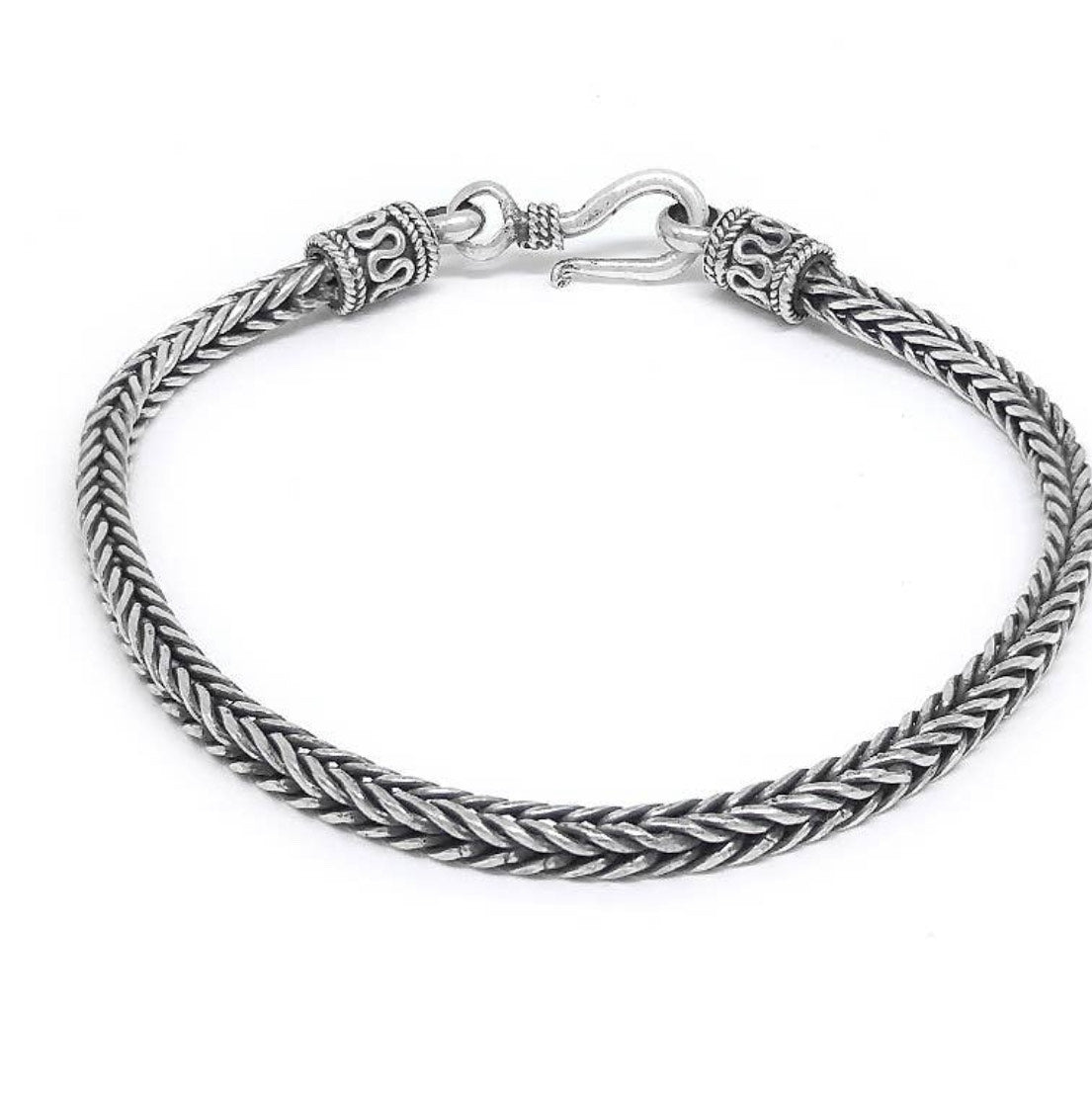 Sterling Silver Square Snake Link Bracelet
