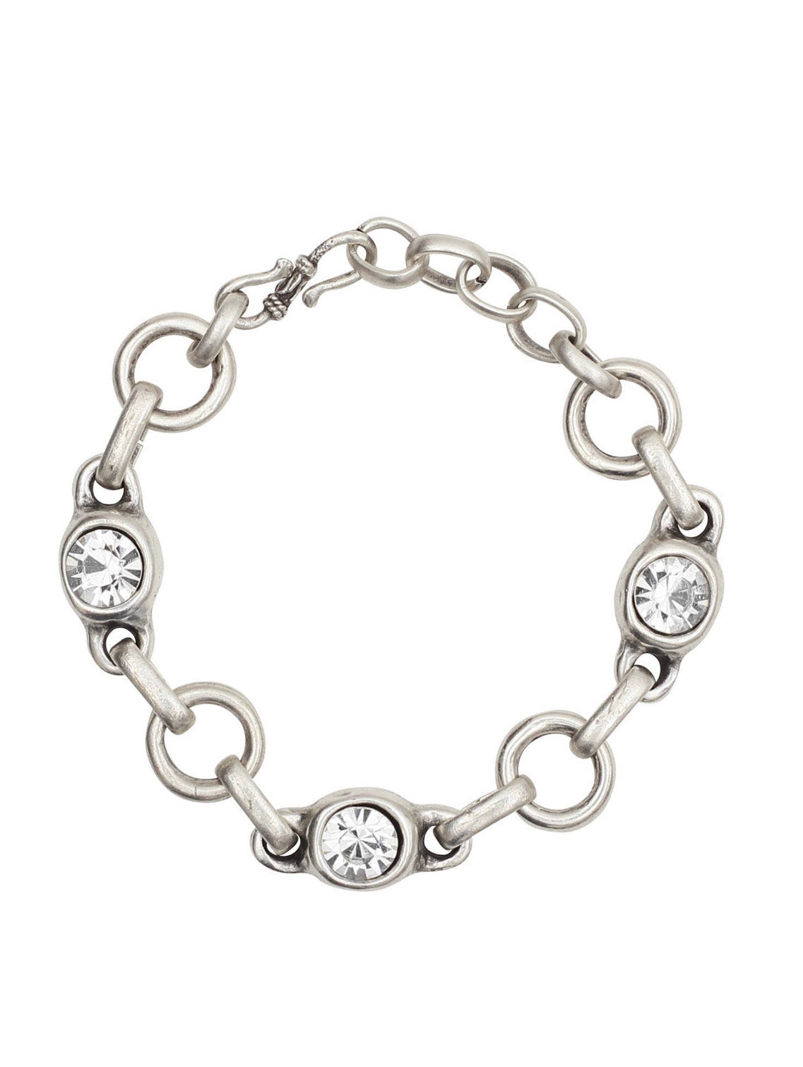 CHANOUR Handmade Pewter Bracelet w/Crystals