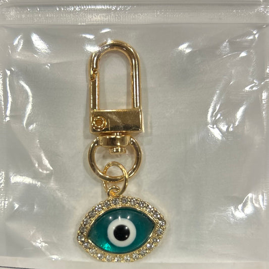Green Gem Evil Eye Key Chain
