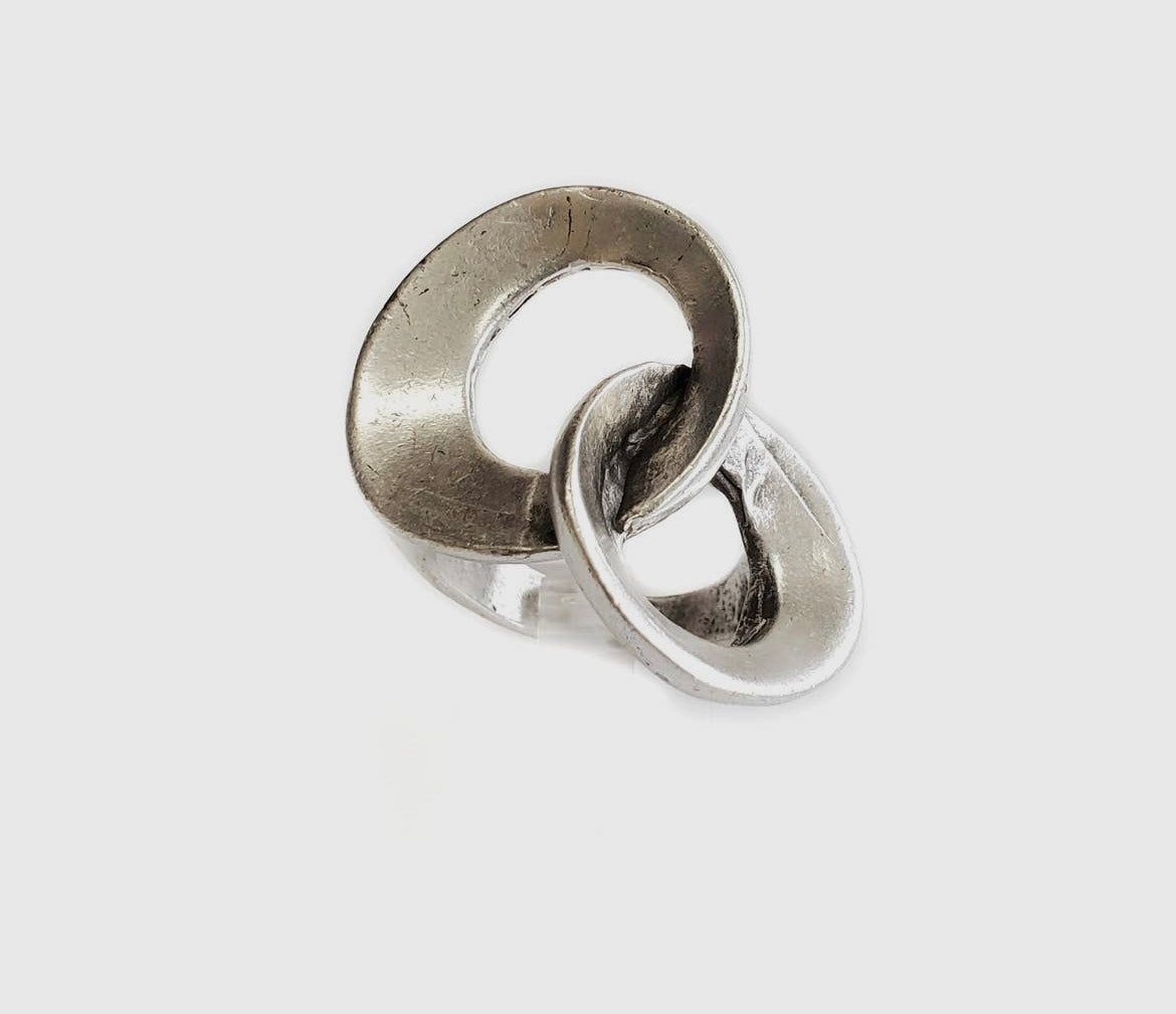 Handmade Brass Ring in Silver Plated - NR6818