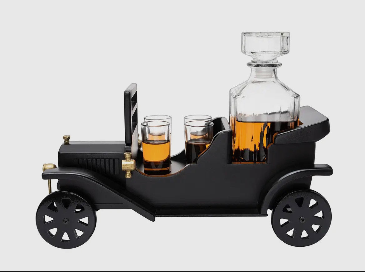 Old Fashioned Car Whiskey Decanter Set, Model T, Large