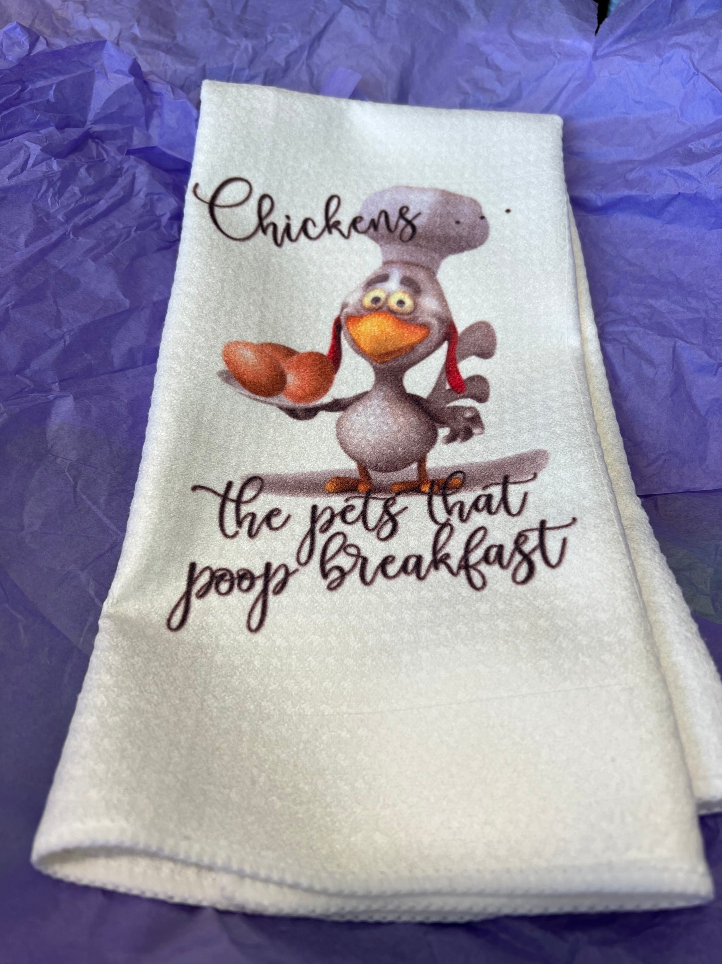 Did a chicken just poop breakfast? Towel