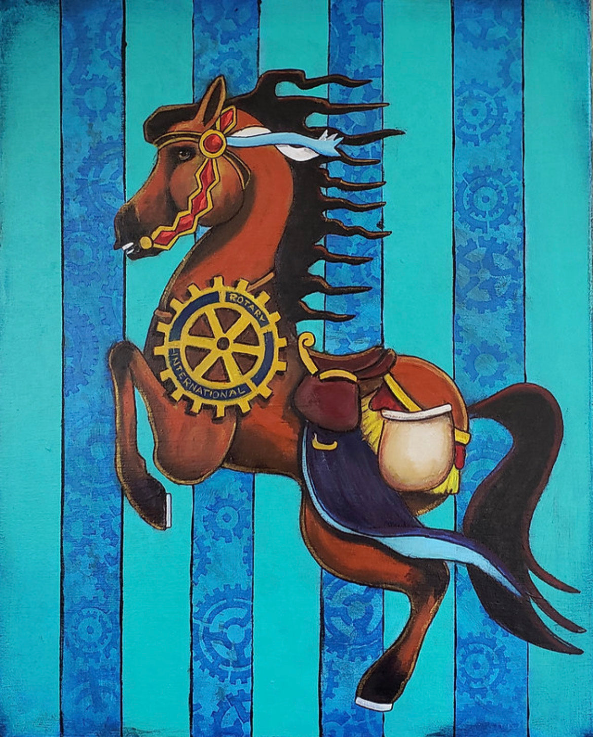 Rotary Carousel Horse 3-D Art by Nelson Perez