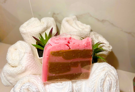 Rose Swirl Chocolate Cake Soap