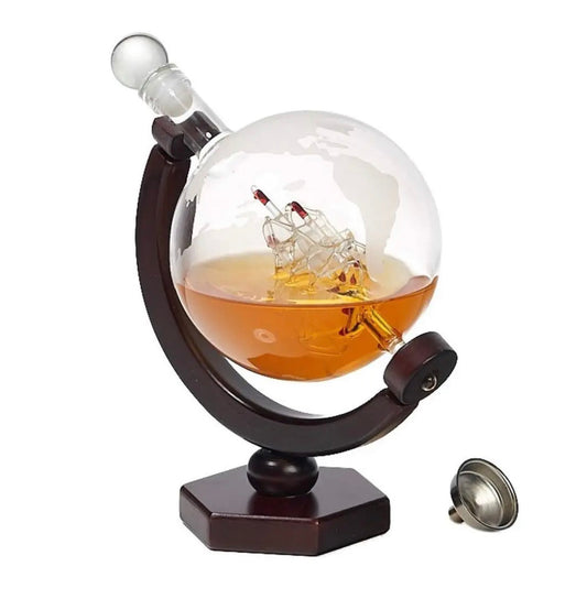 Whiskey Decanter Globe Set - Lead-Free Decanter