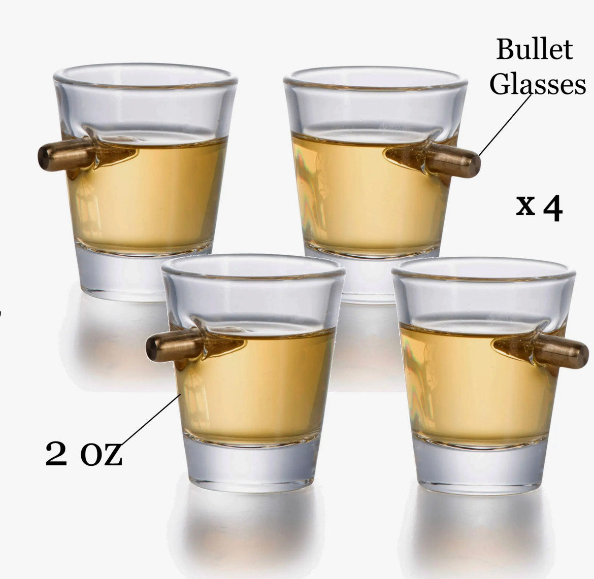 Whiskey Gun Decanter & Bullet Shot Glasses Gift Set on Tray