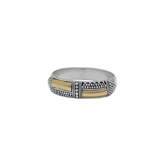 Sterling Silver Ring with Two 22k Gold Bars