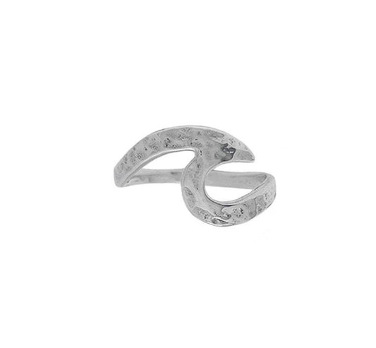 Hammered Sterling Silver Wave Ring