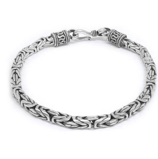 Traditional Medium Link Sterling Silver Bracelet