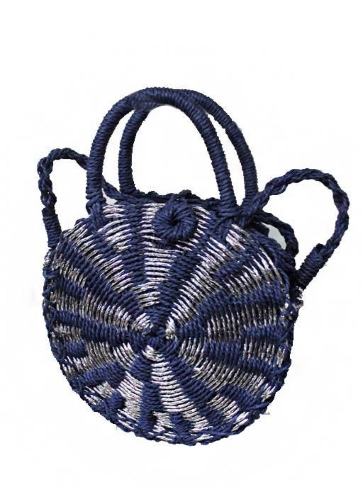Straw Weaved Circular Wicker Basket Bag